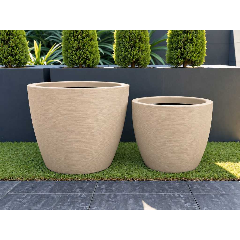 Kit 2 Vasos Grandes Gigantes Decorativos para Plantas Jardim Paisagismo Área Externa Varanda Polietileno