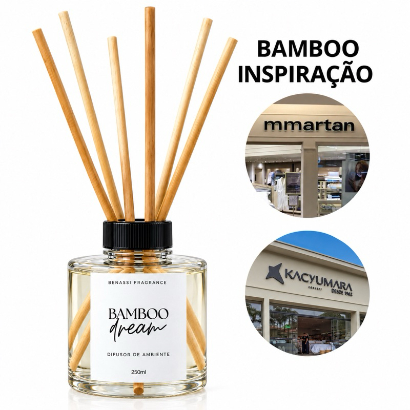 Difusor de Varetas 250ml Premium | 6 Varetas de Madeira | 6 Fragrâncias à Escolha | Aromatizador de Ambiente