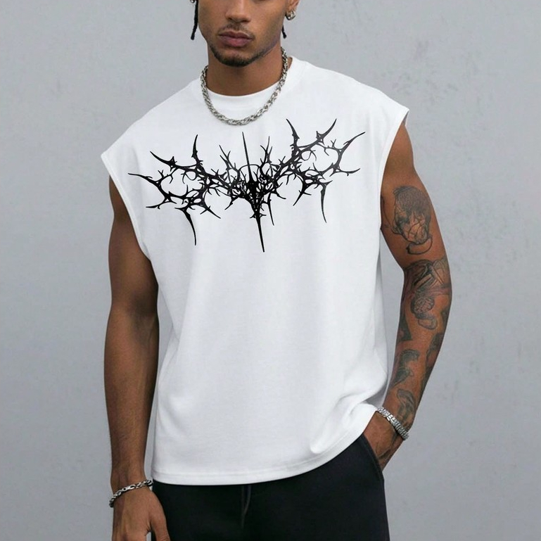 Camiseta Regata Oversized Masculina Estampa Básica Blusa Over Machão Sem Manga Streetwear Descolada