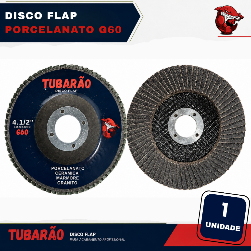 Disco Flap Porcelanato Marmore Granito G60 - Tubarão