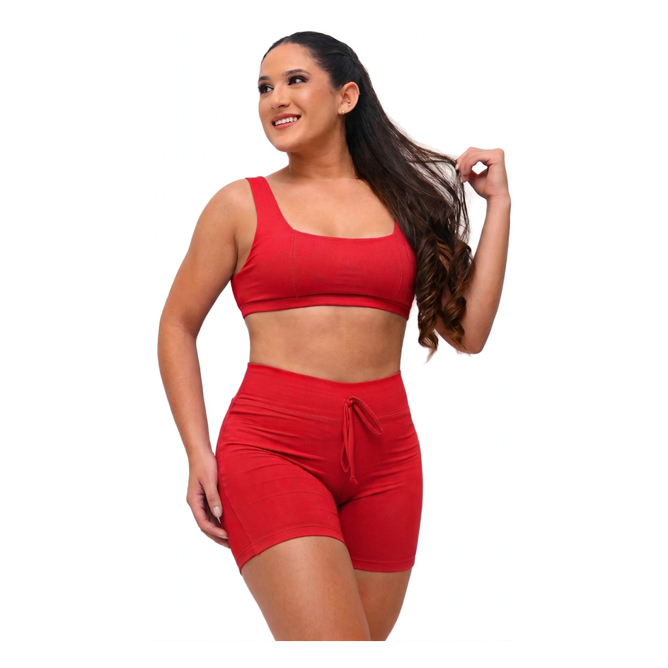 Conjunto Fitness Feminino Poliamida Short E Top Academia Treino Ginástica Crossfit Corrida Pilate Sem Transparência
