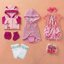Kit Roupinha Bebê Reborn Menina Mamãe Reborn 10 Peças - Veste de 45 a 50cm!