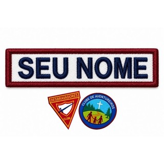 TIRA DE NOME CLUBE AVENTUREIROS, Nome + Clube + Desbravadores + Aventureiros + Bordado IASD