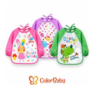 Babador Impermeável c/ Manga Longa p/ Bebê - Avental Infantil p/ Comer, Pintar e Brincar - ColorBaby