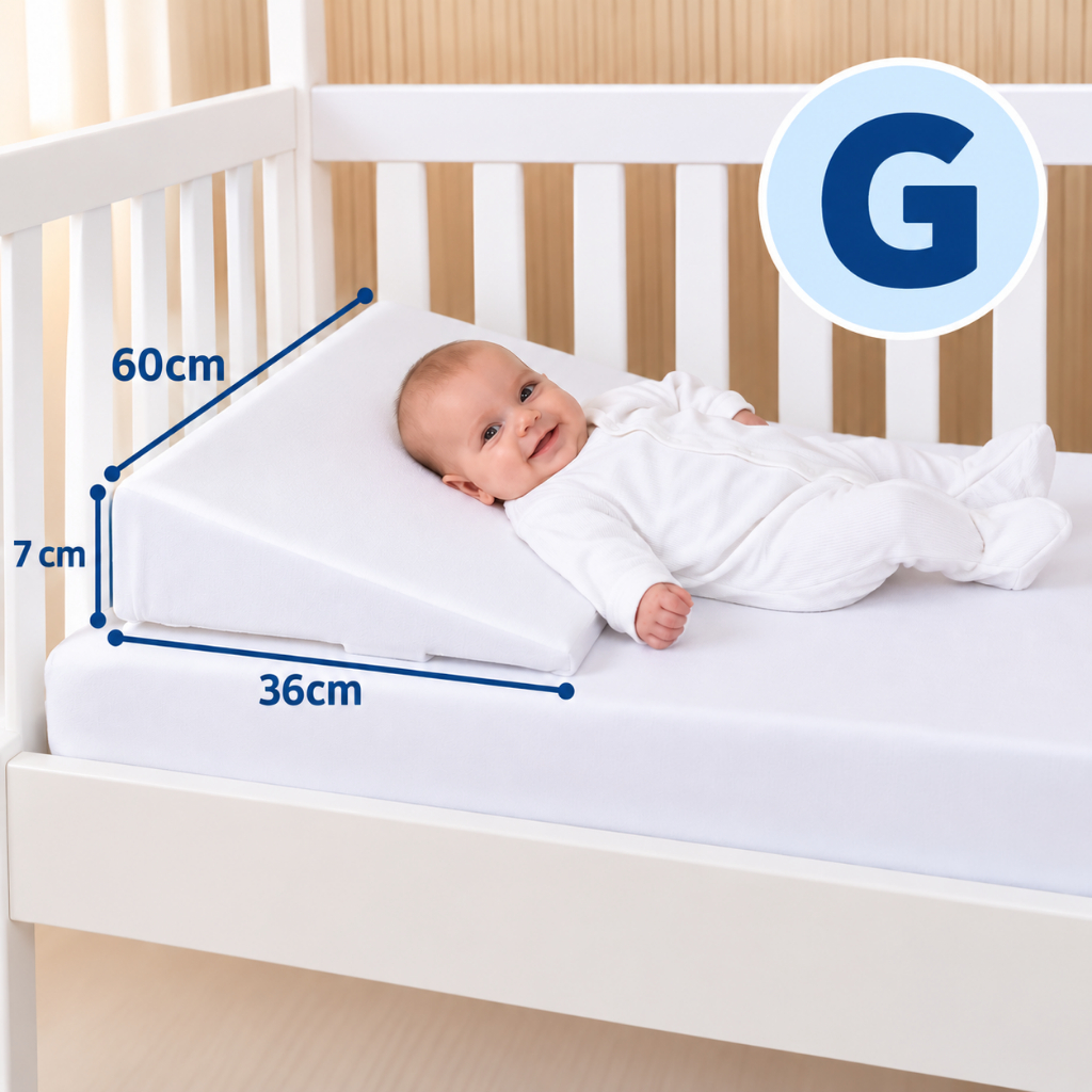 Travesseiro Anti Refluxo para Berço AMERICANO Cama Rampa Enchimento + 1 Fronha Lavável
