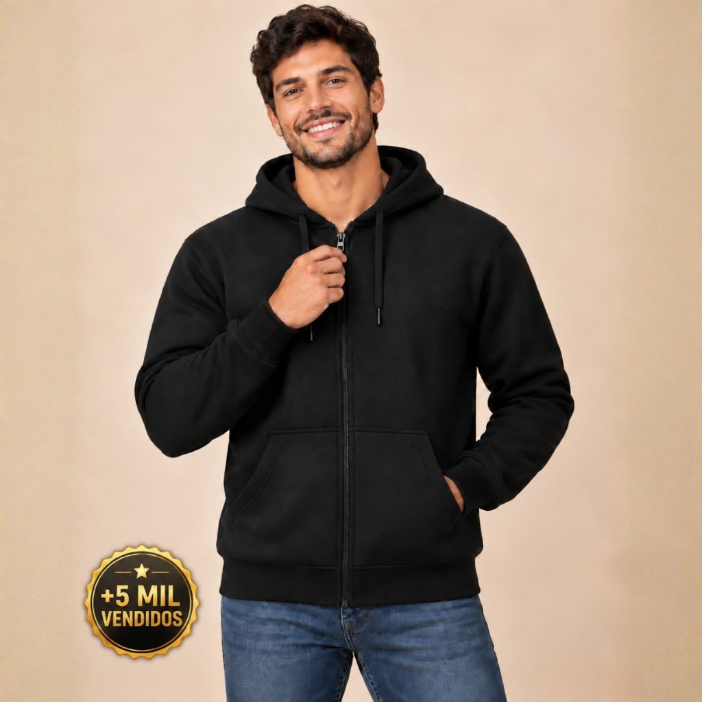 MOLETOM ZIPER FLANELADO UNISSEX- MARCA
