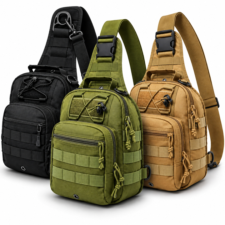 Bolsa Tática Transversal Masculina Militar Mochila de Ombro Crossbody com Vários Bolsos