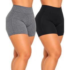 kit 2 Shorts Feminino Plus Size Legging Cintura alta