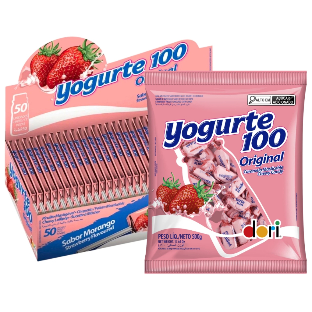Kit 50 Pirulitos Mastigáveis + Pacote Balas Mastigáveis 500g Dori Lembrancinhas Dia Das Crianças