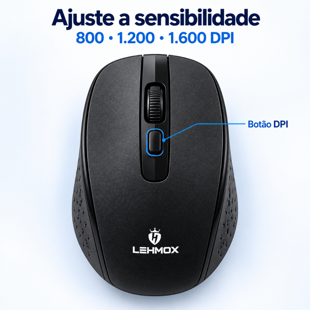 Mouse Sem Fio Bluetooth 5.4 USB Recarregável Silencioso Lehmox LEY-172 1600 DPI para PC Notebook — imagem 2 de 2