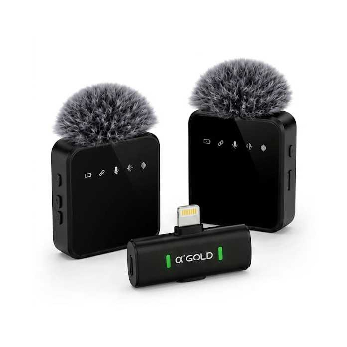 Microfone Lapela Sem Fio A'gold Mcf-18 Duplo Iphone 11 12 13 14 alta qualidade