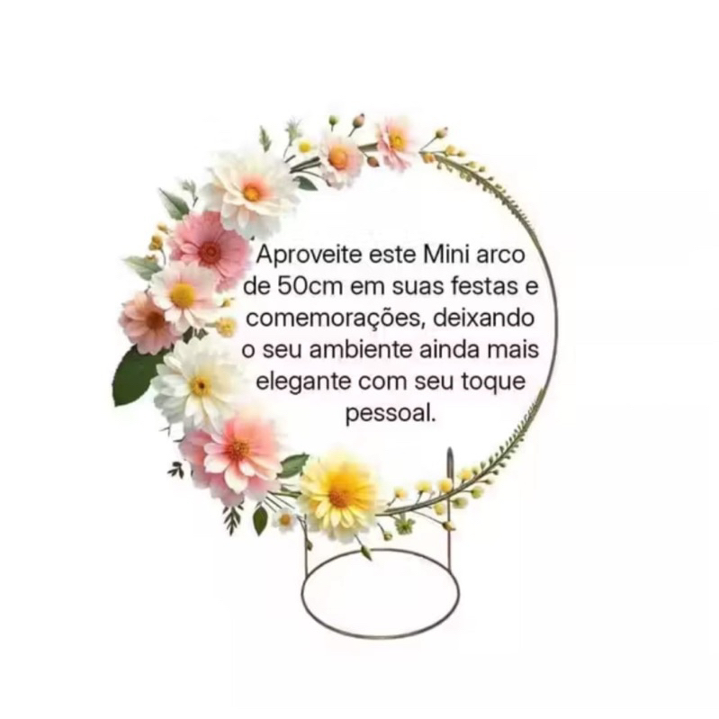 Mini Arco De Mesa Redondo Dourado 50cm Suporte Decorativo Para Aniversário e Festas — imagem 2 de 2