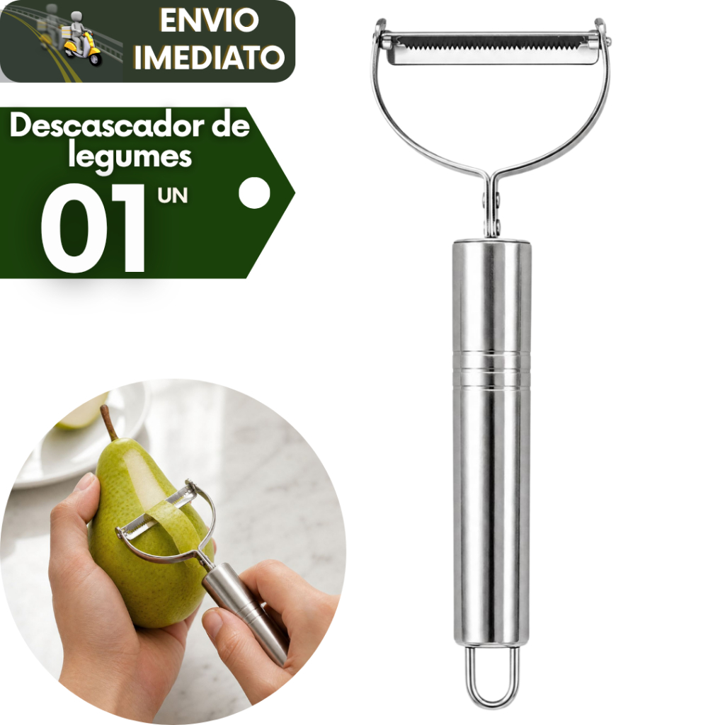 Descascador Cortador de Legumes Aço Inox Manual Multiuso Fruta Batata Cenoura Cozinha Restaurante