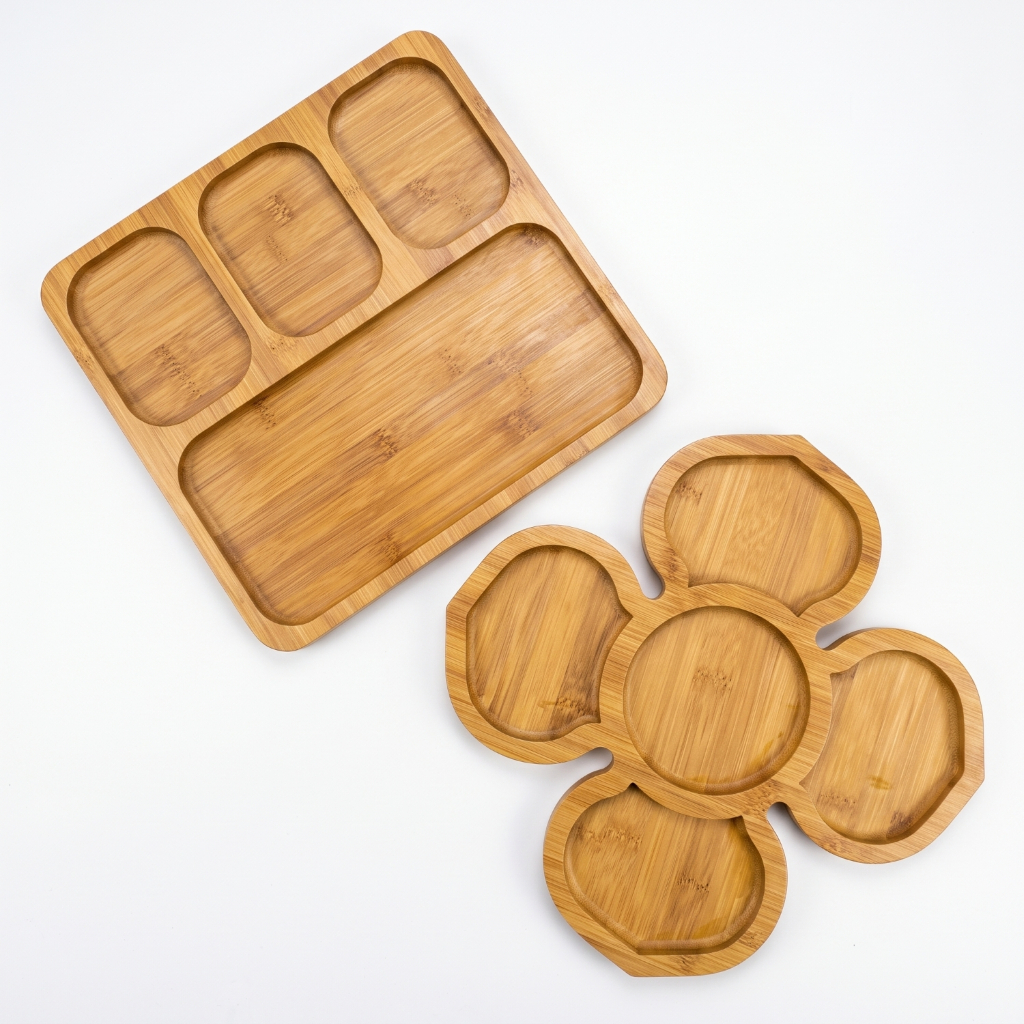 Kit Petisqueira Flor + Petisqueira Quadrada MDF 30x30 Premium Servir Frios Churrasco Petiscos