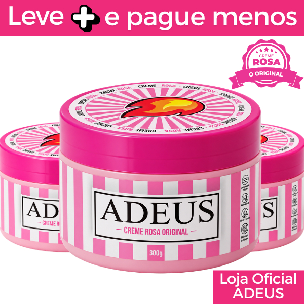 Kit 3 Cremes rosa ADEUS original intensivo para pele - 300g