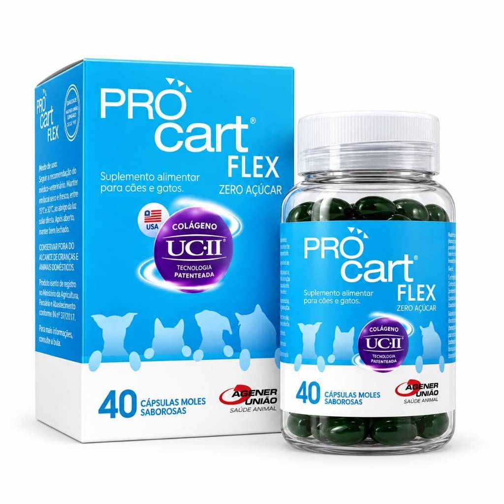 Pro Cart Flex Cães E Gatos (colágenos) C/ 40 Capsulas Agener