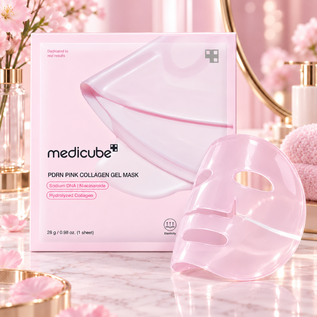 Kit 4 Máscaras Faciais Medicube Pdrn Pink Collagen Gel Mask 28g Colágeno Coreano Hidratante Firmeza Glow Elasticidade