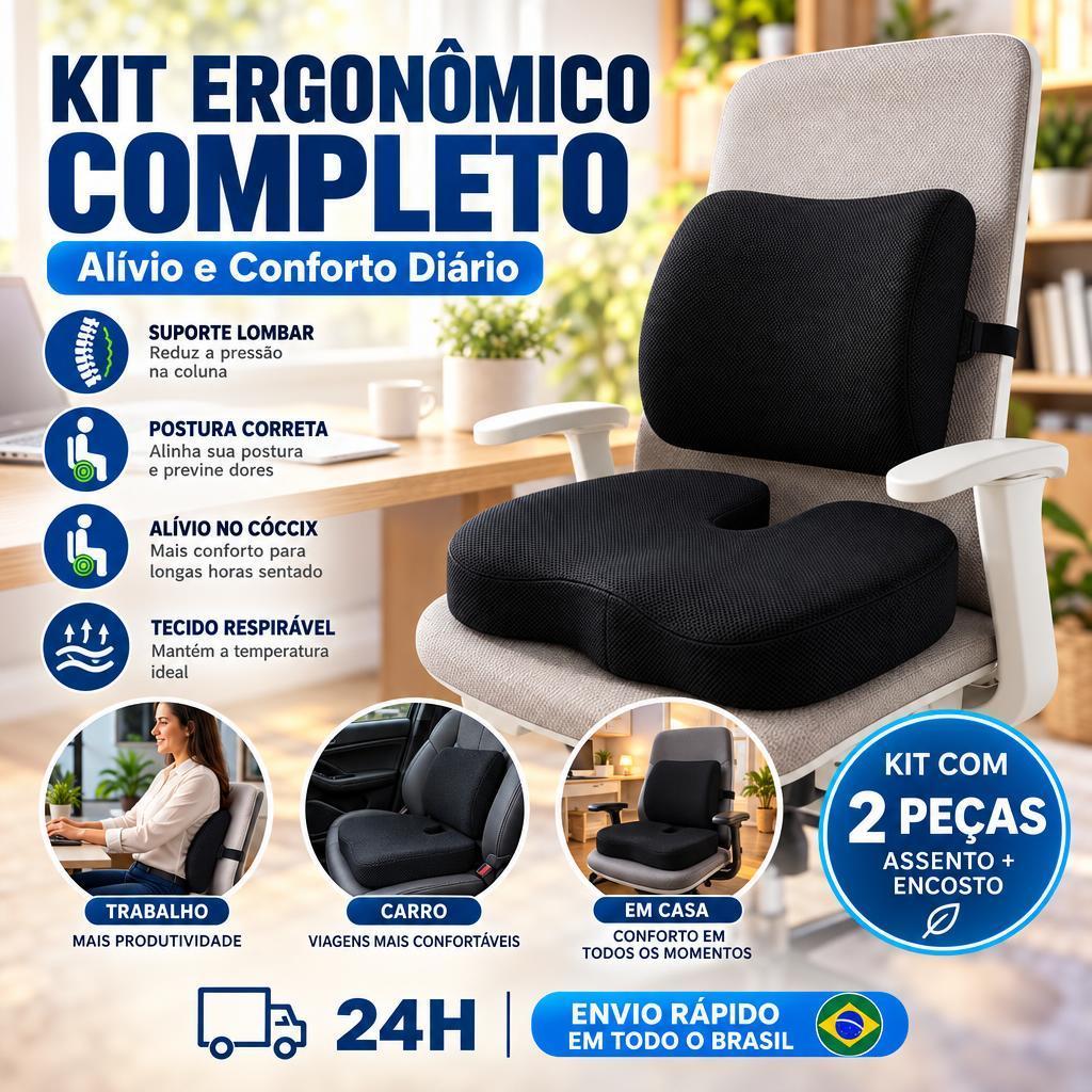 2 em 1 Almofadas Lombar Assento Ortopédica Cóccix Alivio Dor Para Cadeira De Rodas Carro E Escritório