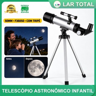 F36050 Telescópio Astronômico com tripé e buscador, presente infantil para amantes de astronomia