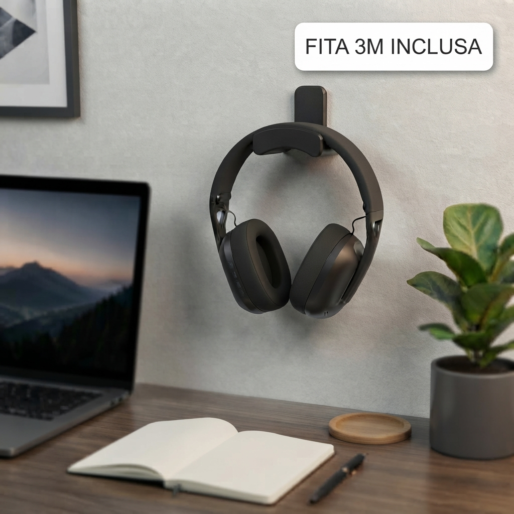 Suporte de headset para parede cabide adesivo fita dupla face apoio organizador gamer para fone