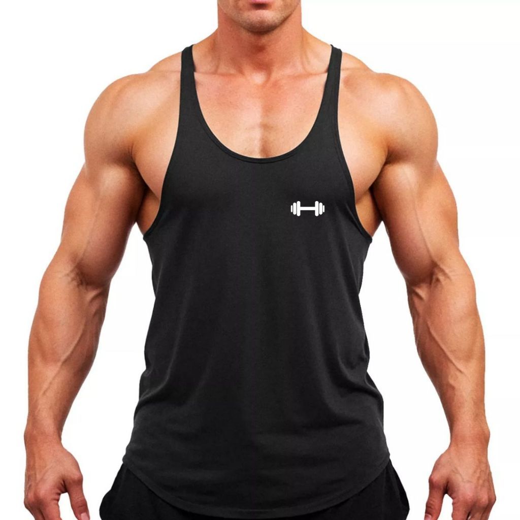 Regata Masculina Cavada Estampada Halter Academia Fitness Treino Musculação