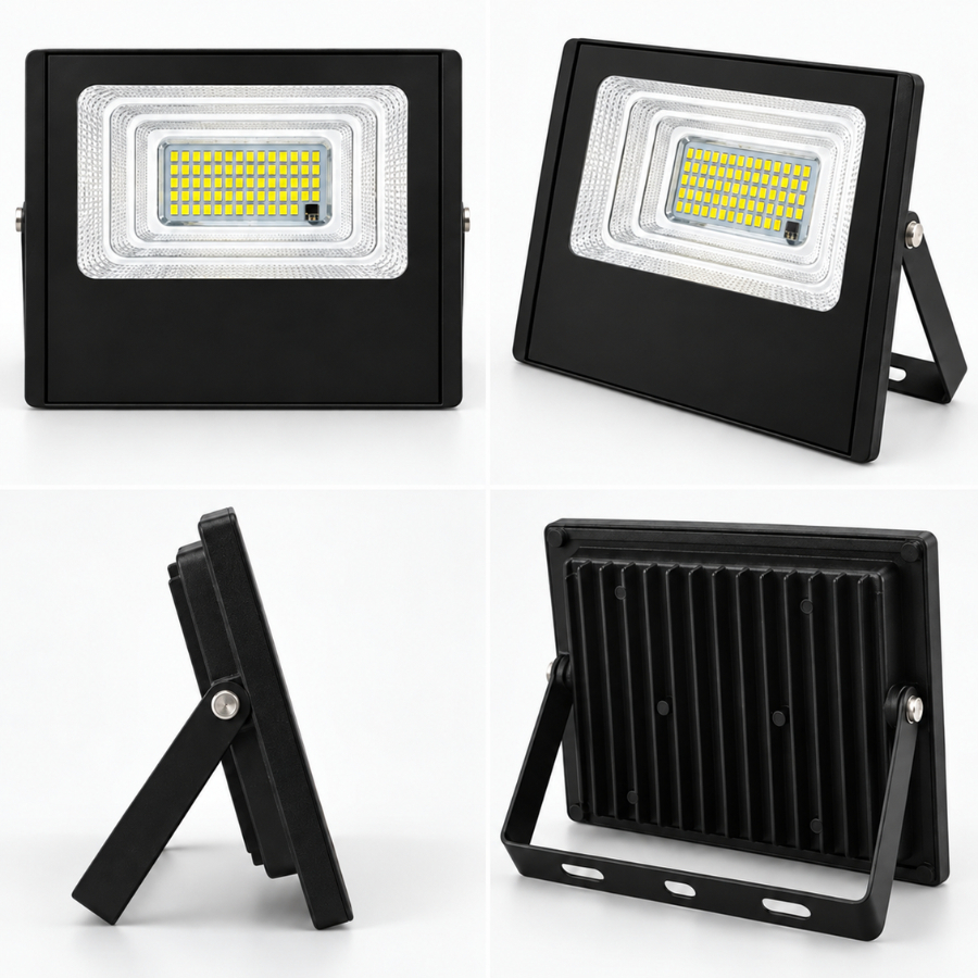Holofote Refletor Solar 300W Lite Super Led IP66 Acompanha Placa Solar Luz Branco Frio 6500K — imagem 2 de 2