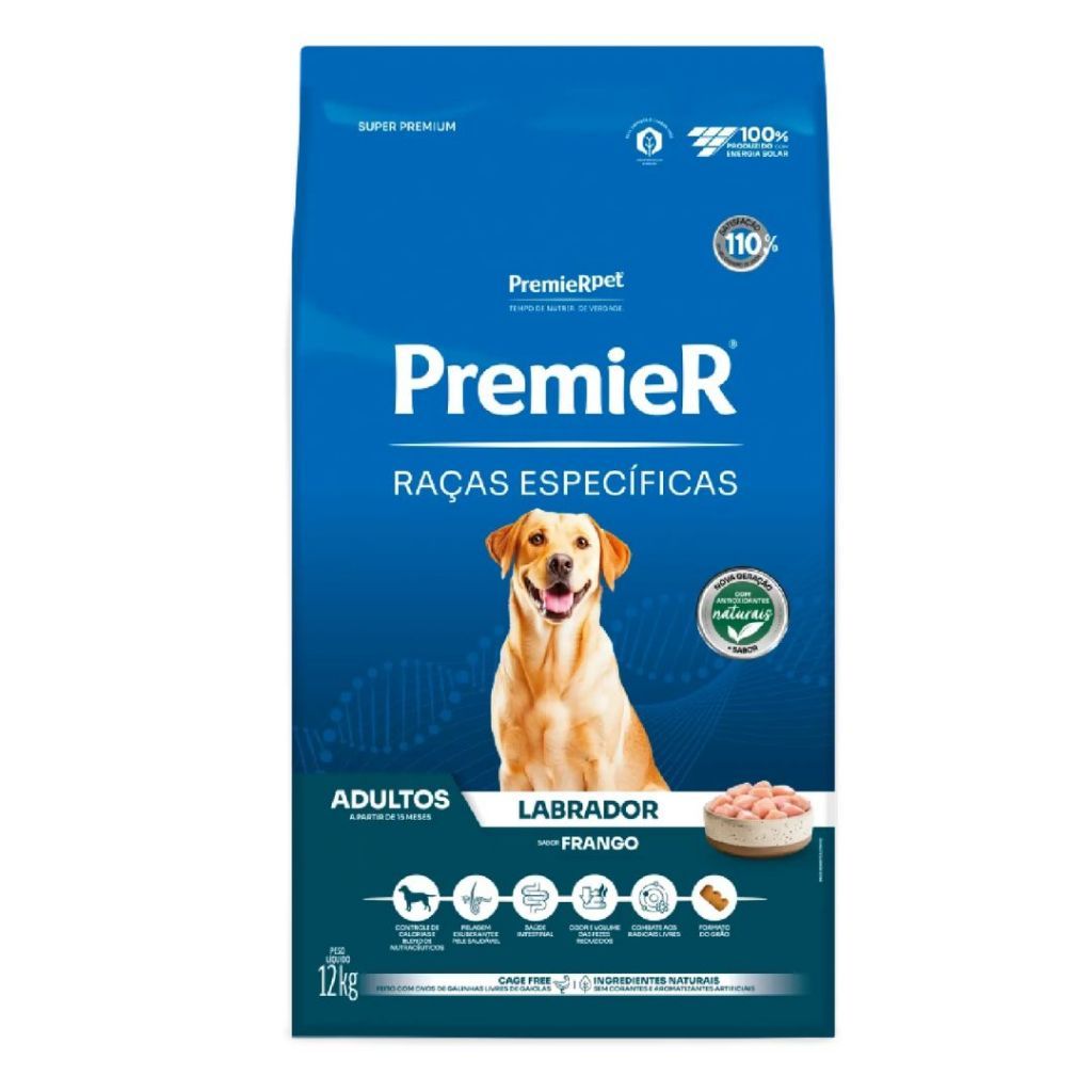 Ração Para Cães Labradores Adultos 12kg Premier Pet