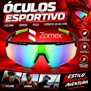 Óculos Esportivo Espelhado Ciclismo Bike MTB Corrida Pesca Quebra Vento Unissex Leve Confortável para Pedal Esportes