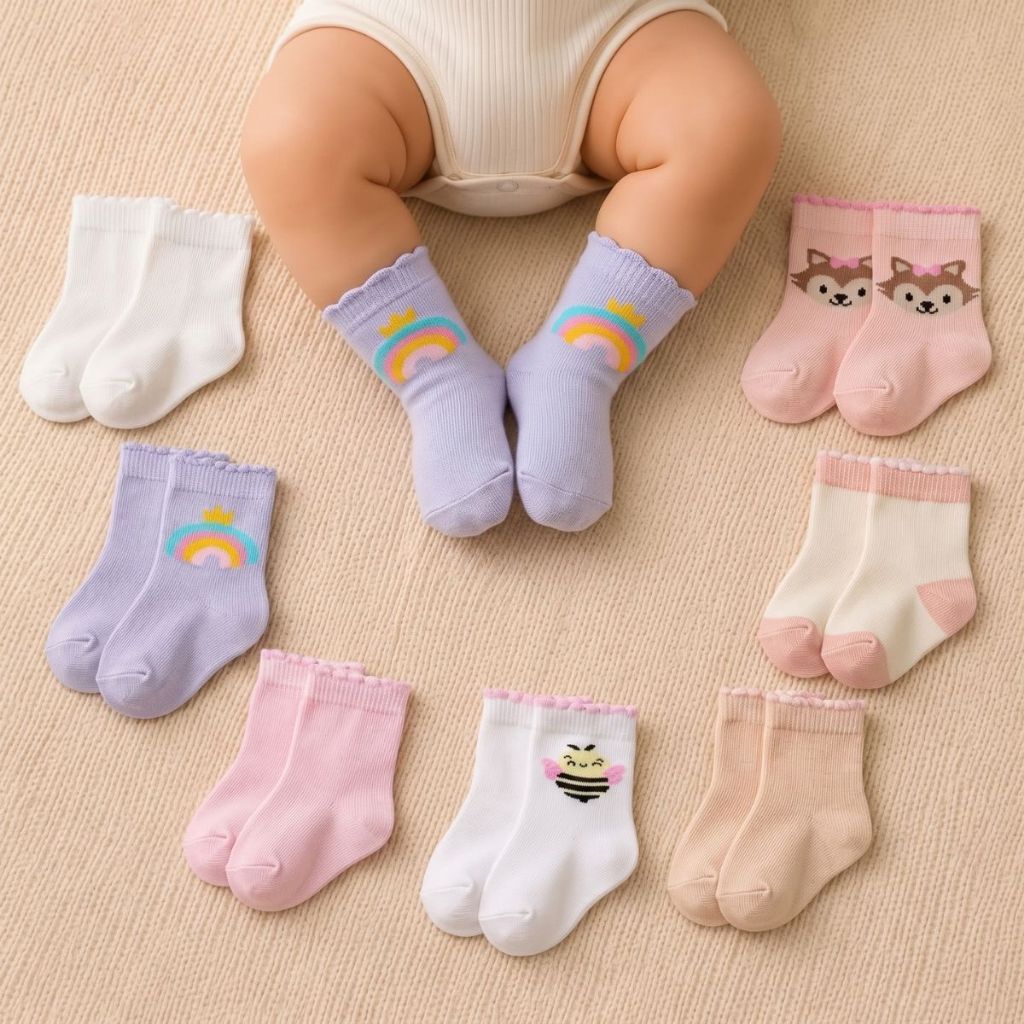 Meia Bebe Kit 7 Pares Meia Todo dia RN 13 ao 18 Infantil menino menina unissex