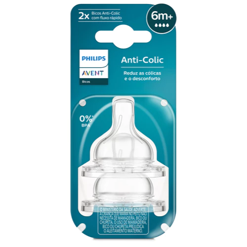 Kit com 2 Bicos Anti-Colic Nº 4 (6m+) - Philips Avent/SCY764/02