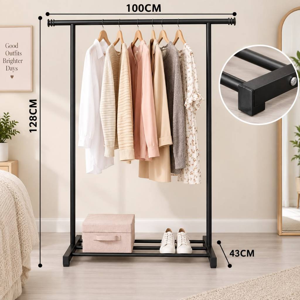 Arara De Roupas Cabideiro Organizador Closet Resistente Movel Desmontável  Chão Guarda Roupa