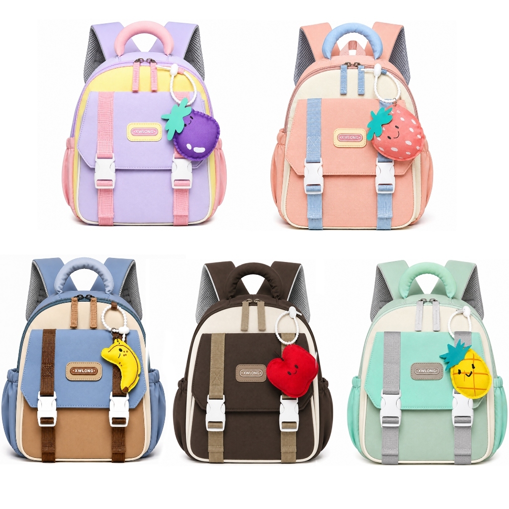 Mochila Infantil Escolar Com Pingente De Frutas, Mochila DeCrianca De Passeio Resistente, Bolsa Reforcado