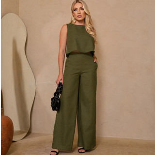 Conjunto Feminino Sofisticado Calça e Blusa Em Linho Roupa Feminina