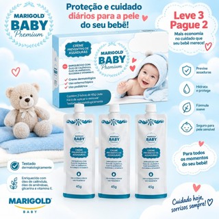 Meu Nenê Marigold Creme contra Assaduras 45g - Kit Promocional com 3 Unidades