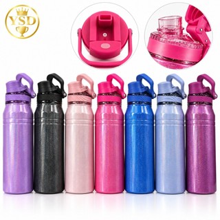 Garrafa Térmica 750ml Inox 304 Arco-Íris Brilhante com Tampa Antivazamento e Alça