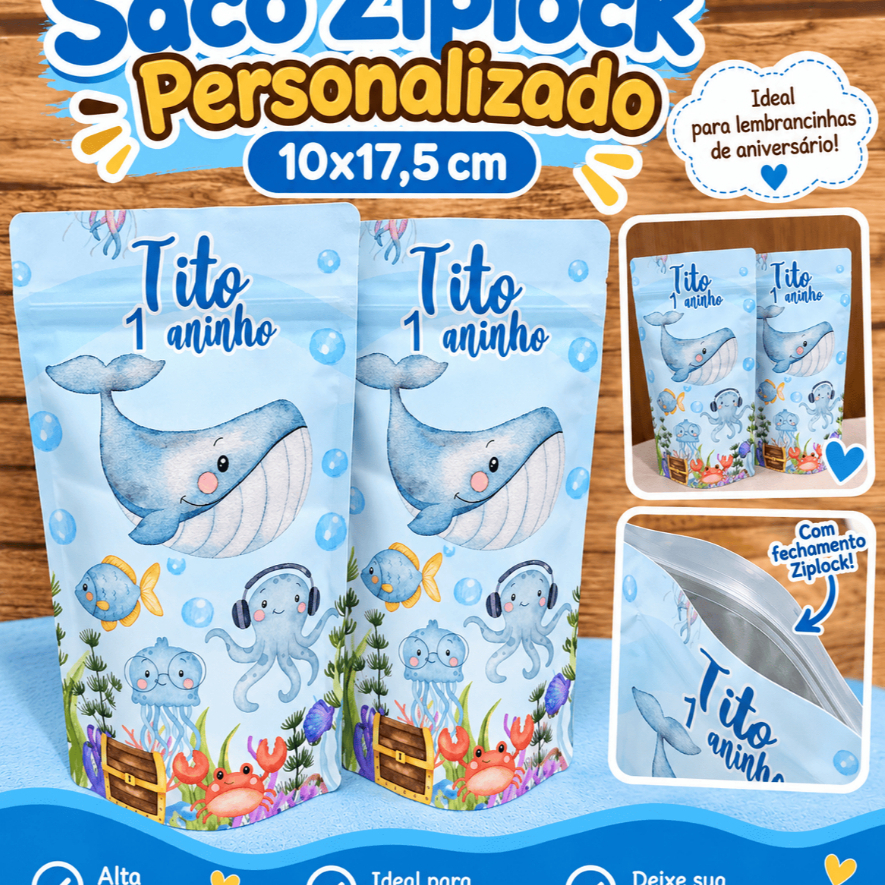 Saco ZipLock-𝟭𝟬𝘅𝟭𝟳,𝟱𝗰𝗺-Personalizado Fundo do mar Aquarela-Zip Lock-𝗧𝗔𝗠𝗔𝗡𝗛𝗢: 𝟭𝟬𝘅𝟭𝟳,𝟱𝗰𝗺.