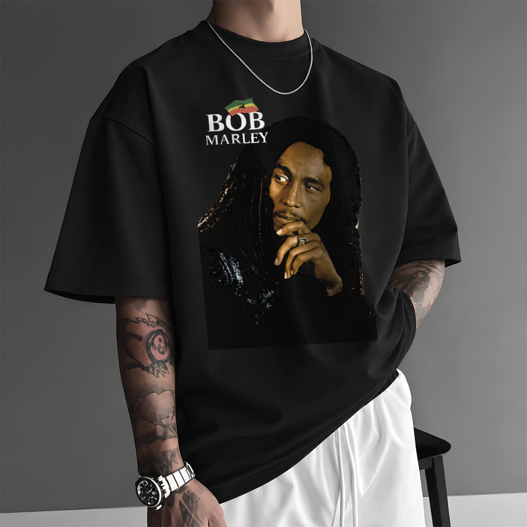Camiseta Bob Marley Fan Camisa Basica Estampada Lançamento