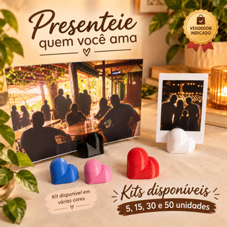 Kit Porta Retrato 15x21 Coração Coração Presente Criativo Kit 5 a 50 Unidades