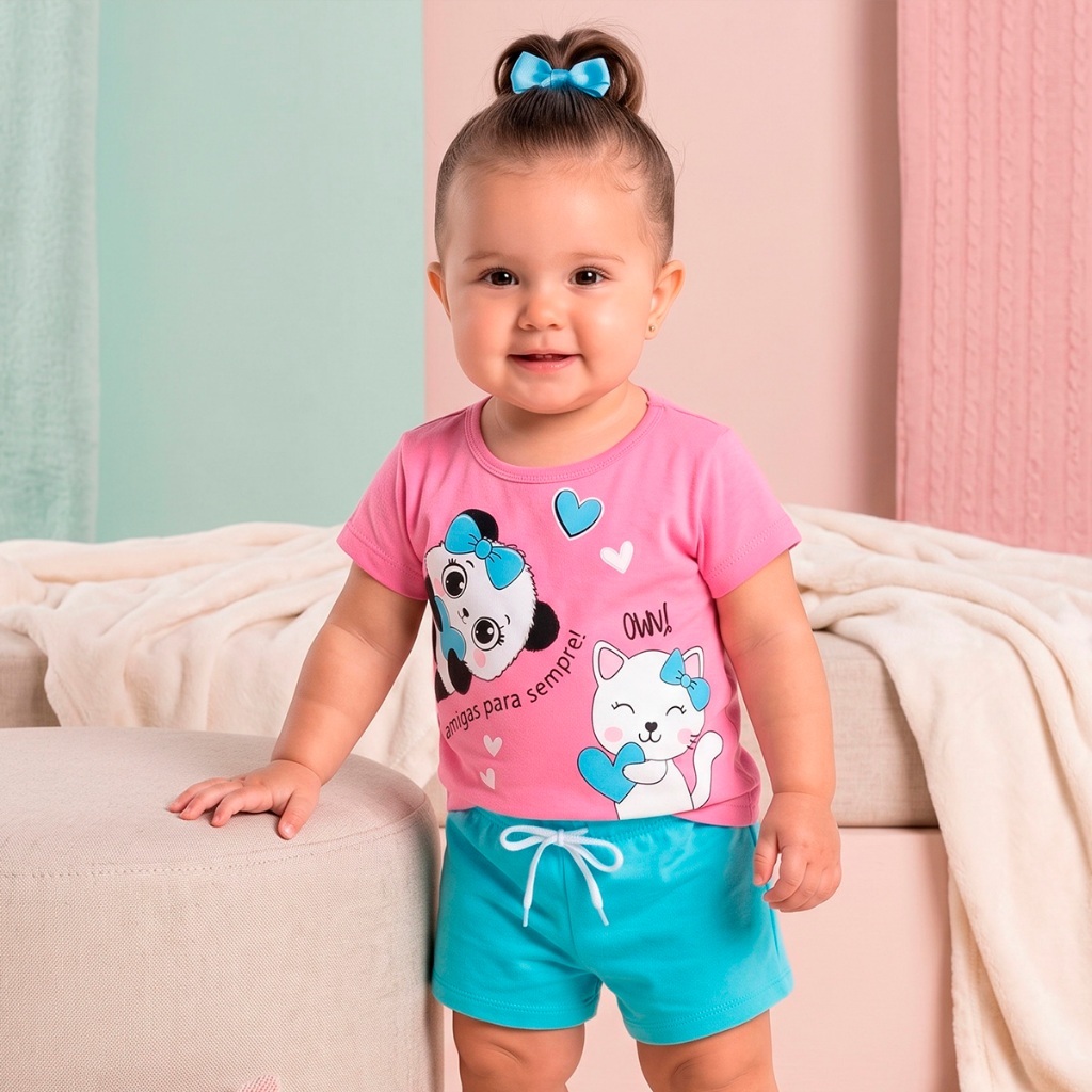 Conjunto Curto Verão Infantil Feminino