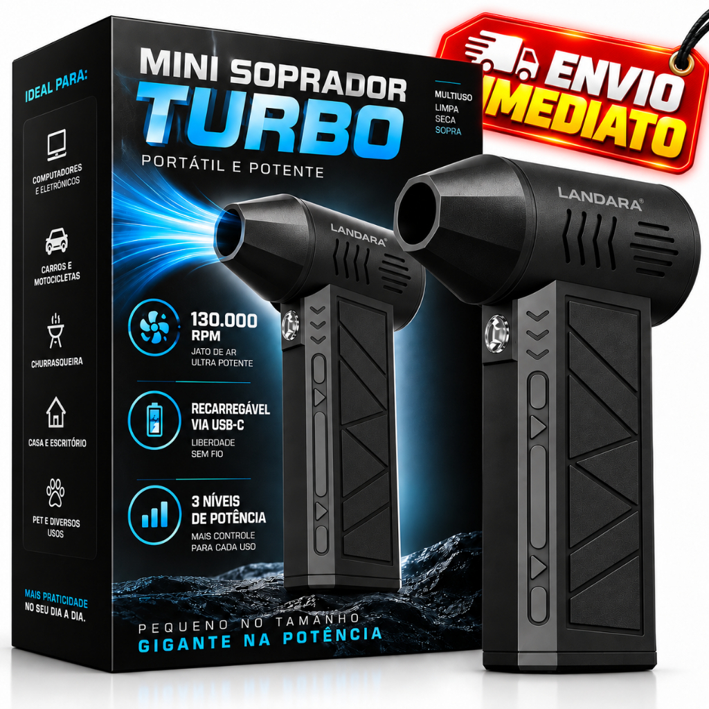 Soprador De Ar Turbo Super Potente Automotivo Churrasqueria Folhas Poeira Janelas 13000RPM Portatil Sem Fio Recarregavel