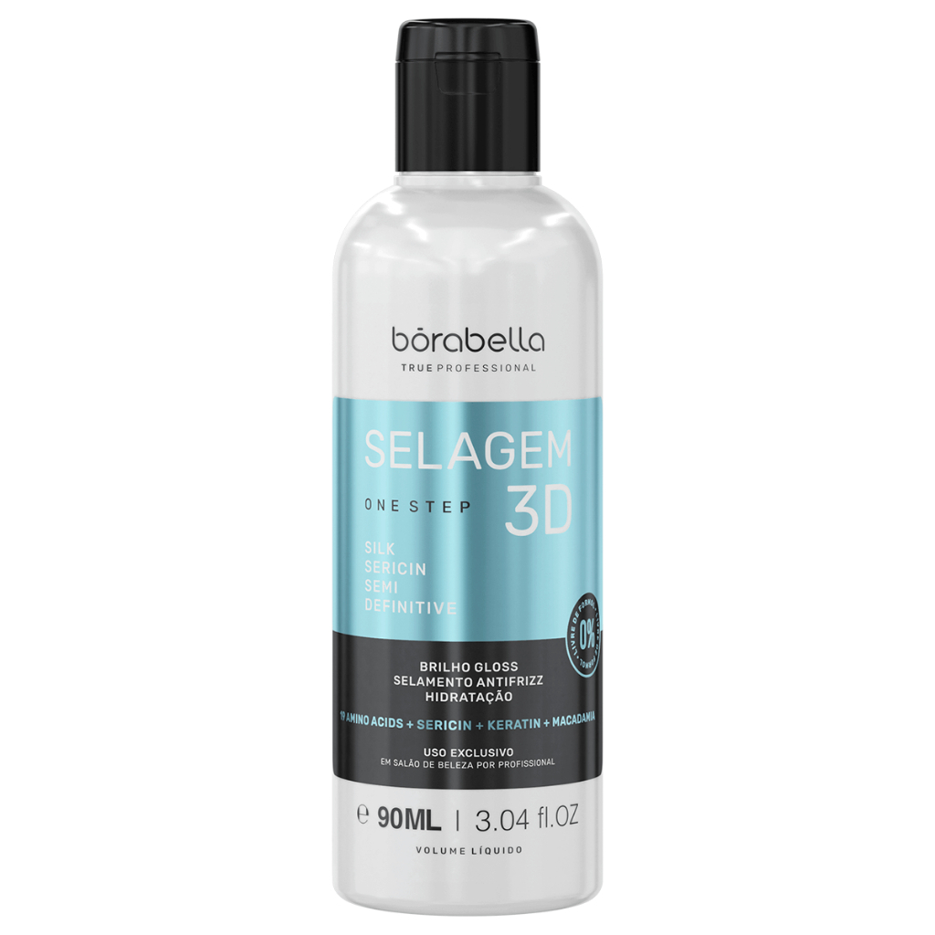Borabella Selagem 3D Semi Definitiva Sem Formol Profissional 90ml Alisamento Capilar Brilho Intenso