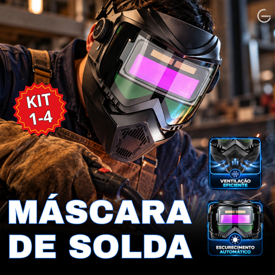 Capacete de Solda Face Auto Escurecimento Removível com Óculos Anti-Reflexo Proteção Solar