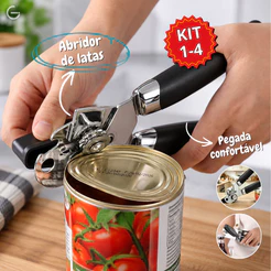 Abridor de Latas Multifuncional e Garrafas Aço Inox 21cm 3 em 1 com Praticidade e Segurança