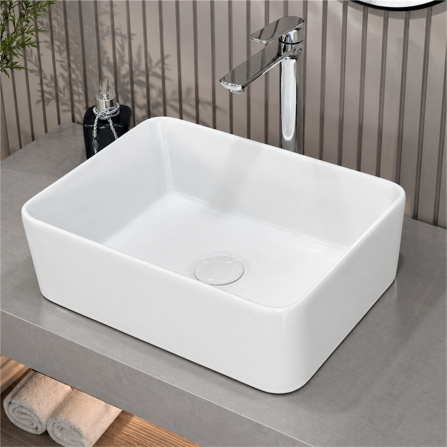 Cuba de PORCELANA 40x30 COM ou SEM Válvula Click – Seu Banheiro Lavabo Com Elegância