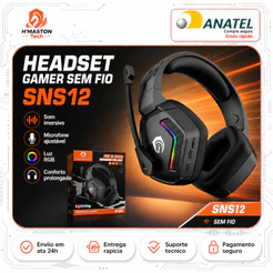 H'Maston Headset Gamer Fone Gamer Fone De Ouvido Gamer Headset Com Microfone Fone Headset Fone Gamer Com Fio SNS12
