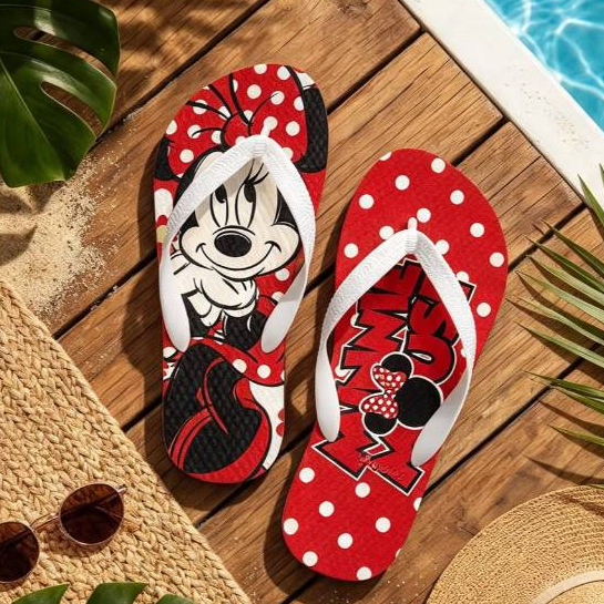 Chinelo Infantil e Adulto Minnie Feminino Menina Confortável Antiderrapante Estampado 23 ao 46