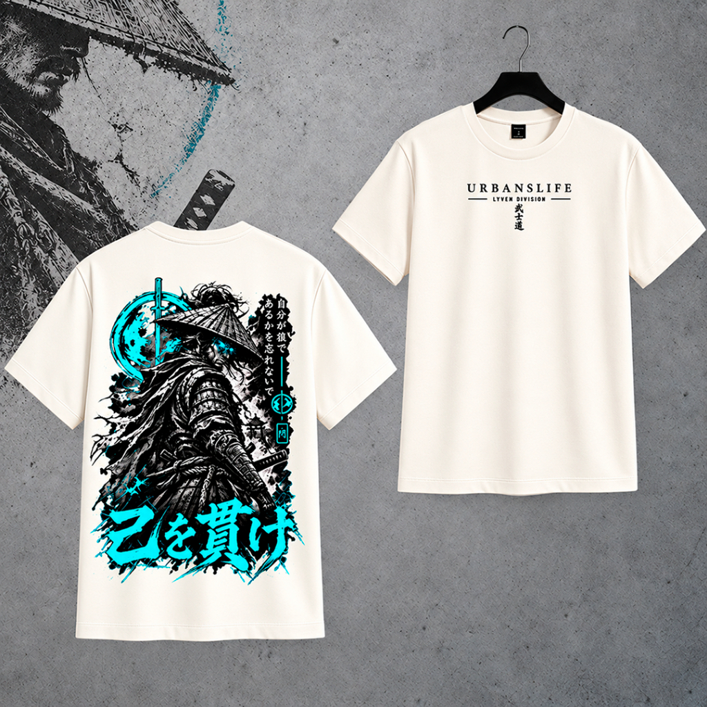 Camiseta Masculina 30.1 Algodão Samurai Estampada Streetwear Oversized Lançamento Moda Urbana Manga Curta Premium