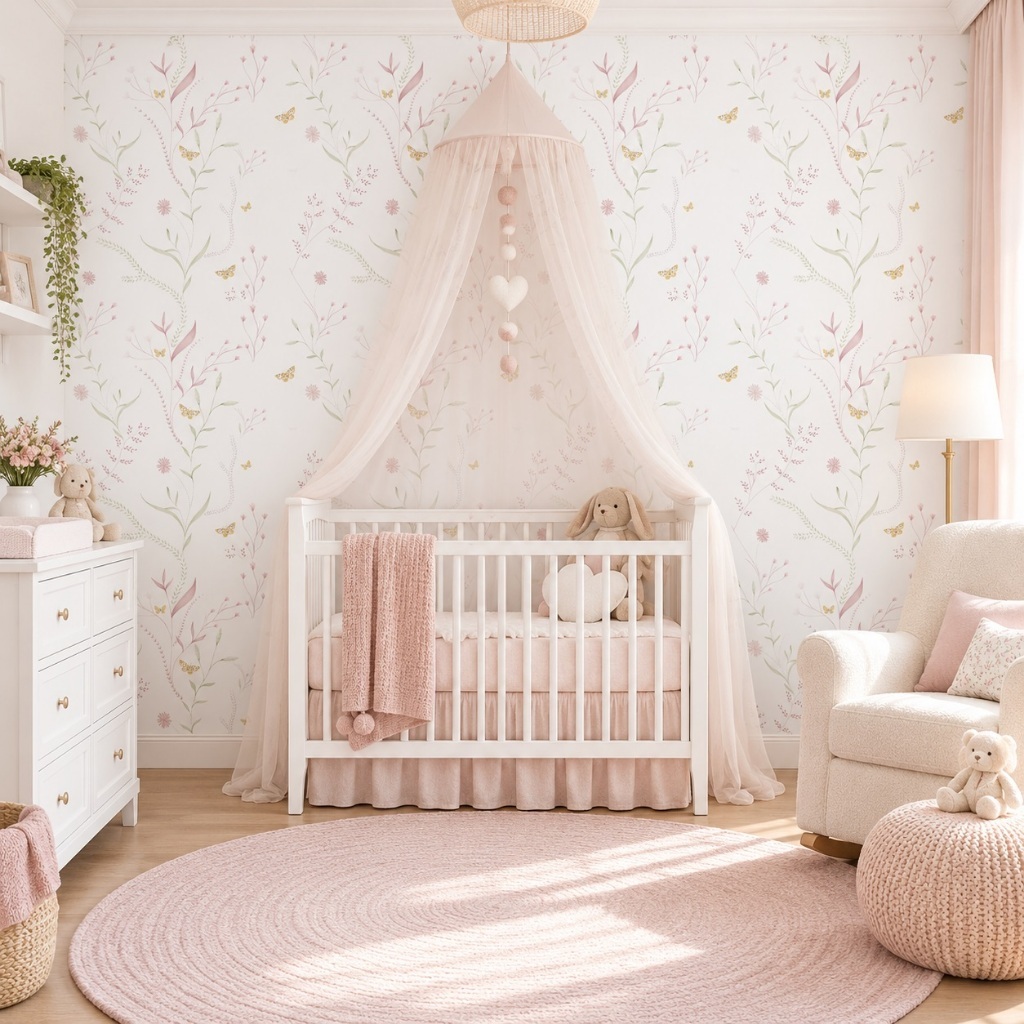 Papel De Parede Adesivo Lavável Floral Delicada Flores