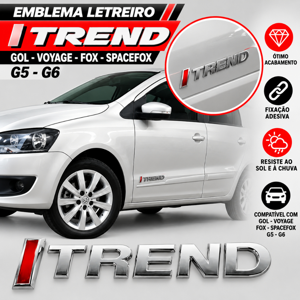 Letreiro Itrend Lateral Gol Voyage G5 G6 Fox Spacefox