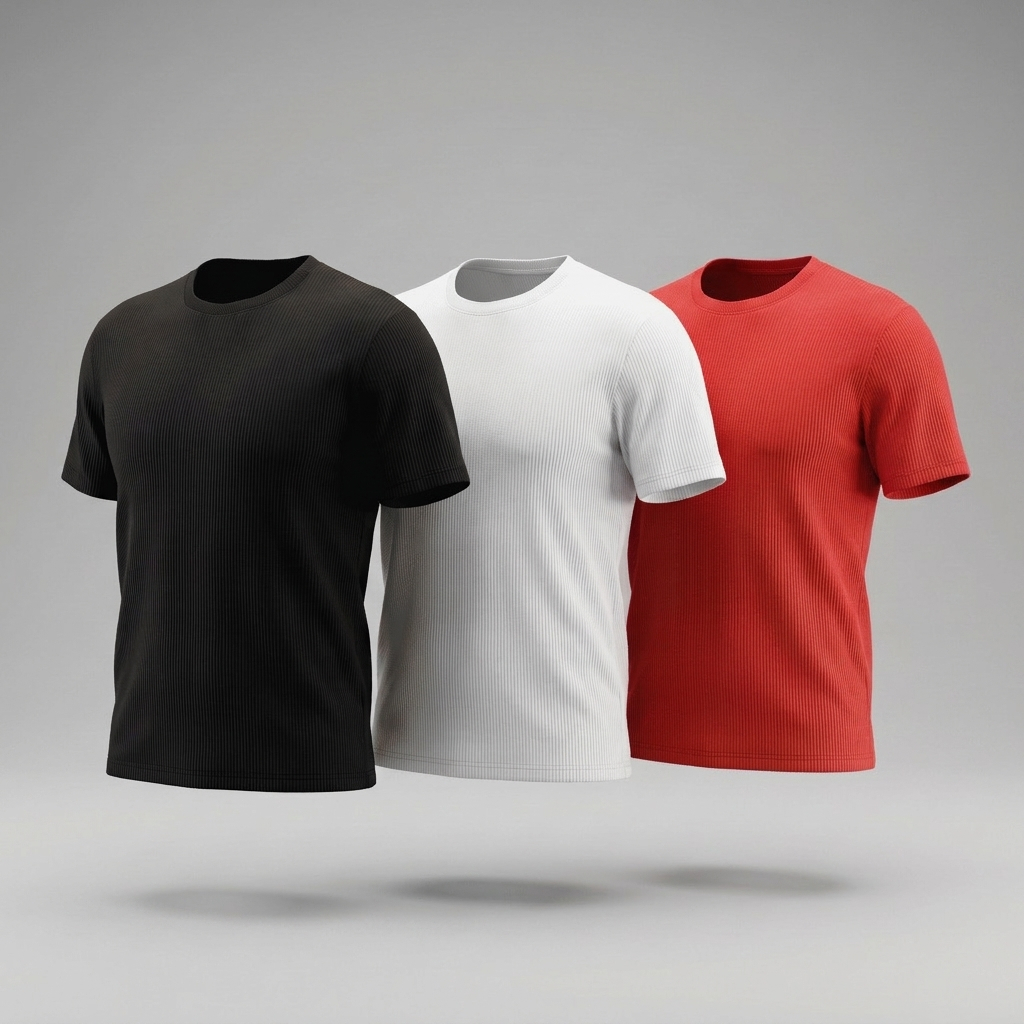 Kit 3 Camiseta Americana Masculina Canelada Slim Fit Básica Ribana Estilo Premium Academia Gringa Modeladora